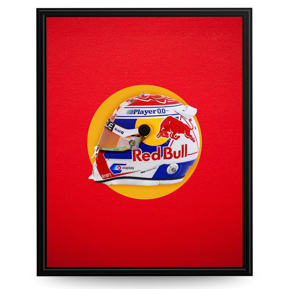 InkFlow Racing Helmet Poster - High-Quality F1 Wall Art - Stylish Formula 1 Helmet Print for Bedroom, Office, or Living Room - Perfect Gift for F1 Fans - 8x10 Unframed Wall Art