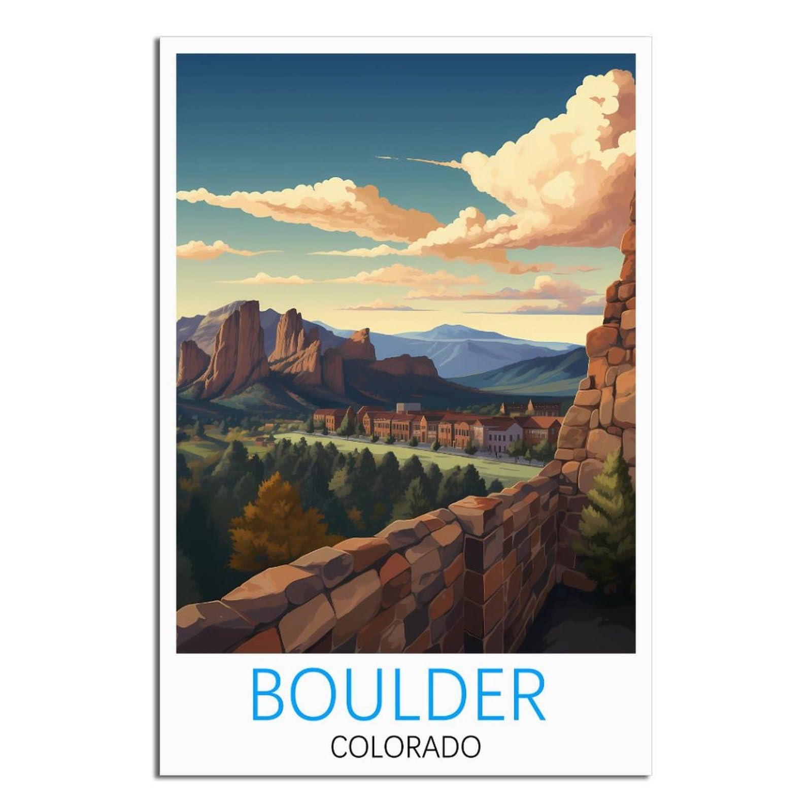 EZMLFA 5D Diamond Painting Kits for Adults,Boulder Colorado Diamond Art Kits for Beginners,Full Drill Diamonds Gem Art for Home Wall Decor Gift 40x40cm