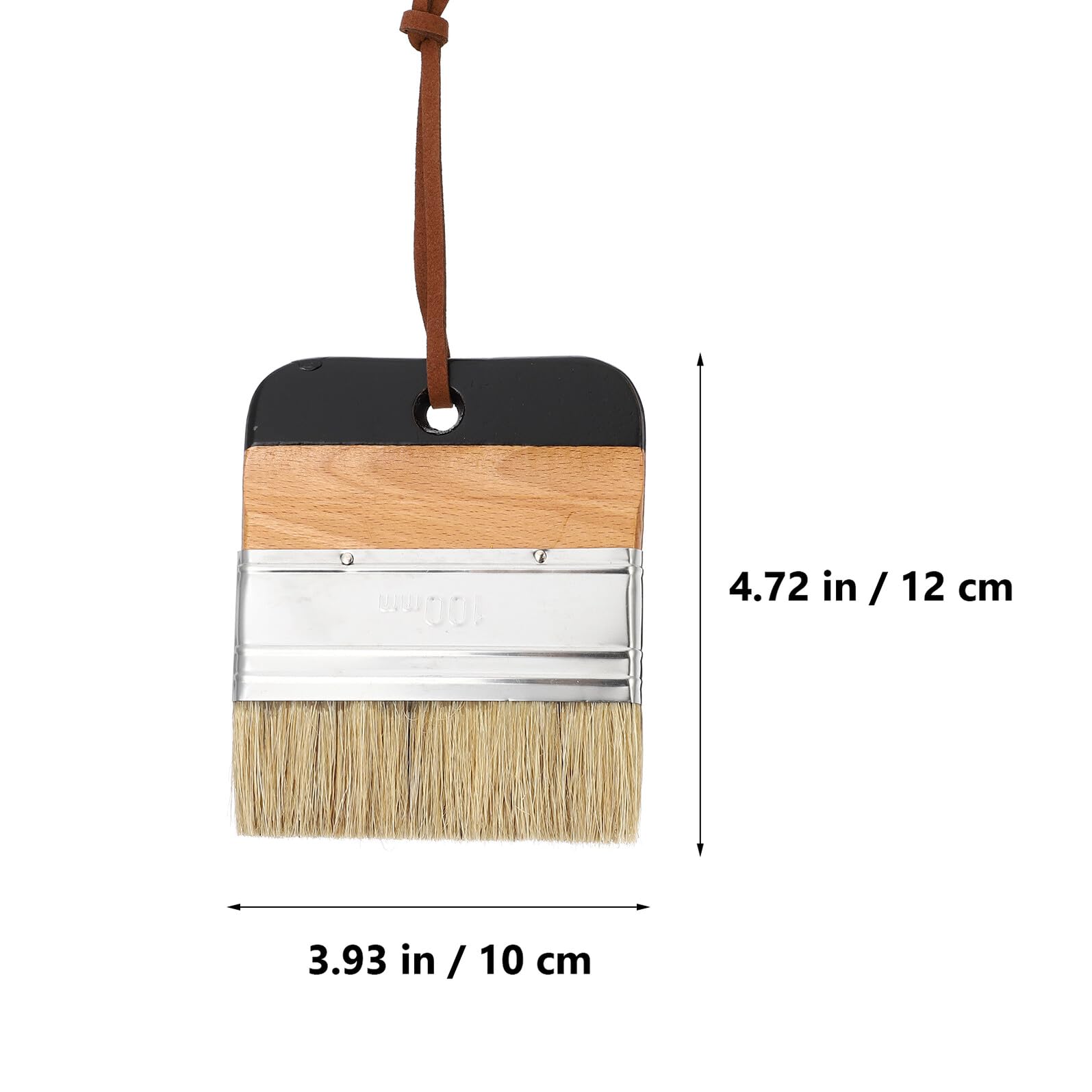 Healvian Juego de 4 Pinceles para Pintura y Cera de 25 CM Mango de Madera Cerdas Resistentes y Flexibles Adecuado para Muebles Paredes y Decoración Interior