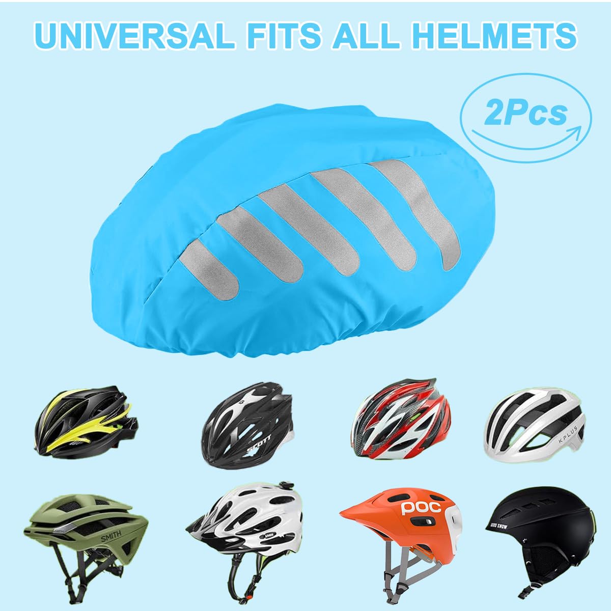 2 Pezzi Copricasco Per Bici Impermeabile - Riflettente, Per Ciclismo, Escursioni, Viaggi