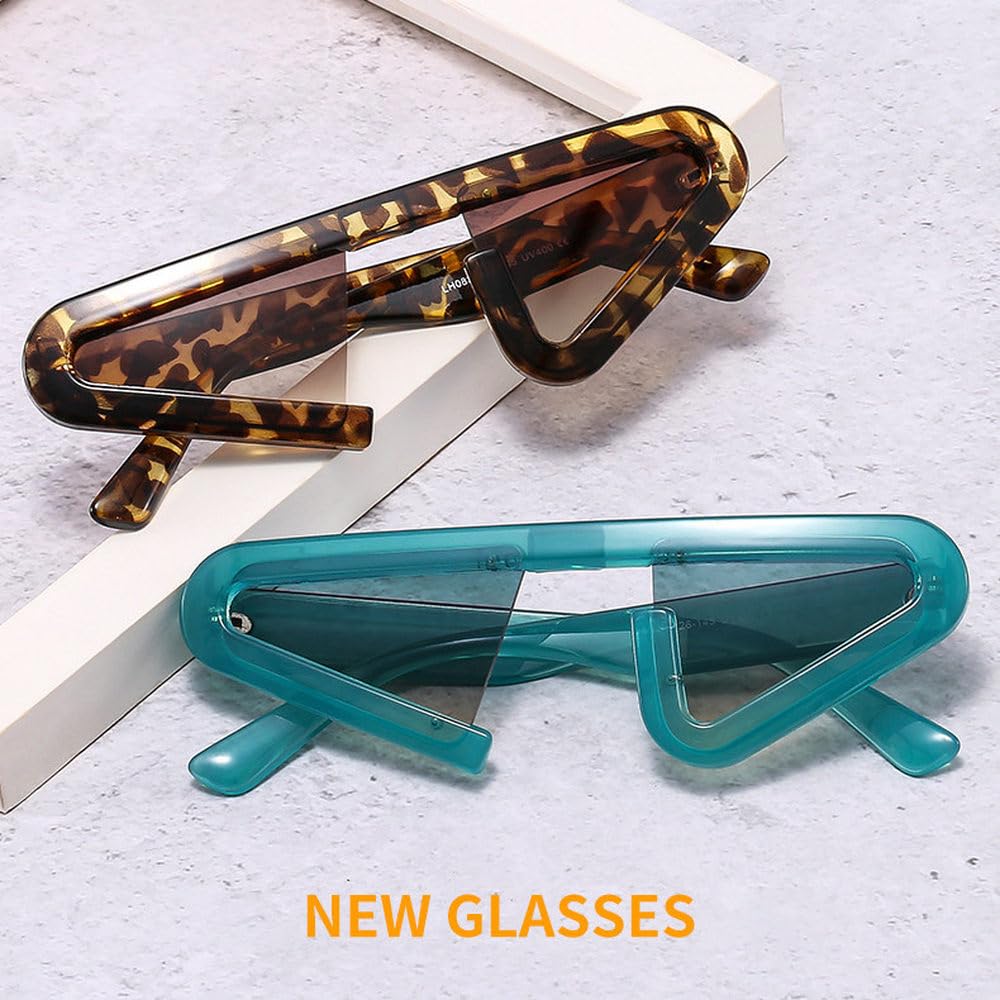 Vintage unikalne okulary przeciwsłoneczne kocie oko moda damska półoprawki gradientowe okulary przeciwsłoneczne UV400 męskie trójkątne okulary przeciwsłoneczne