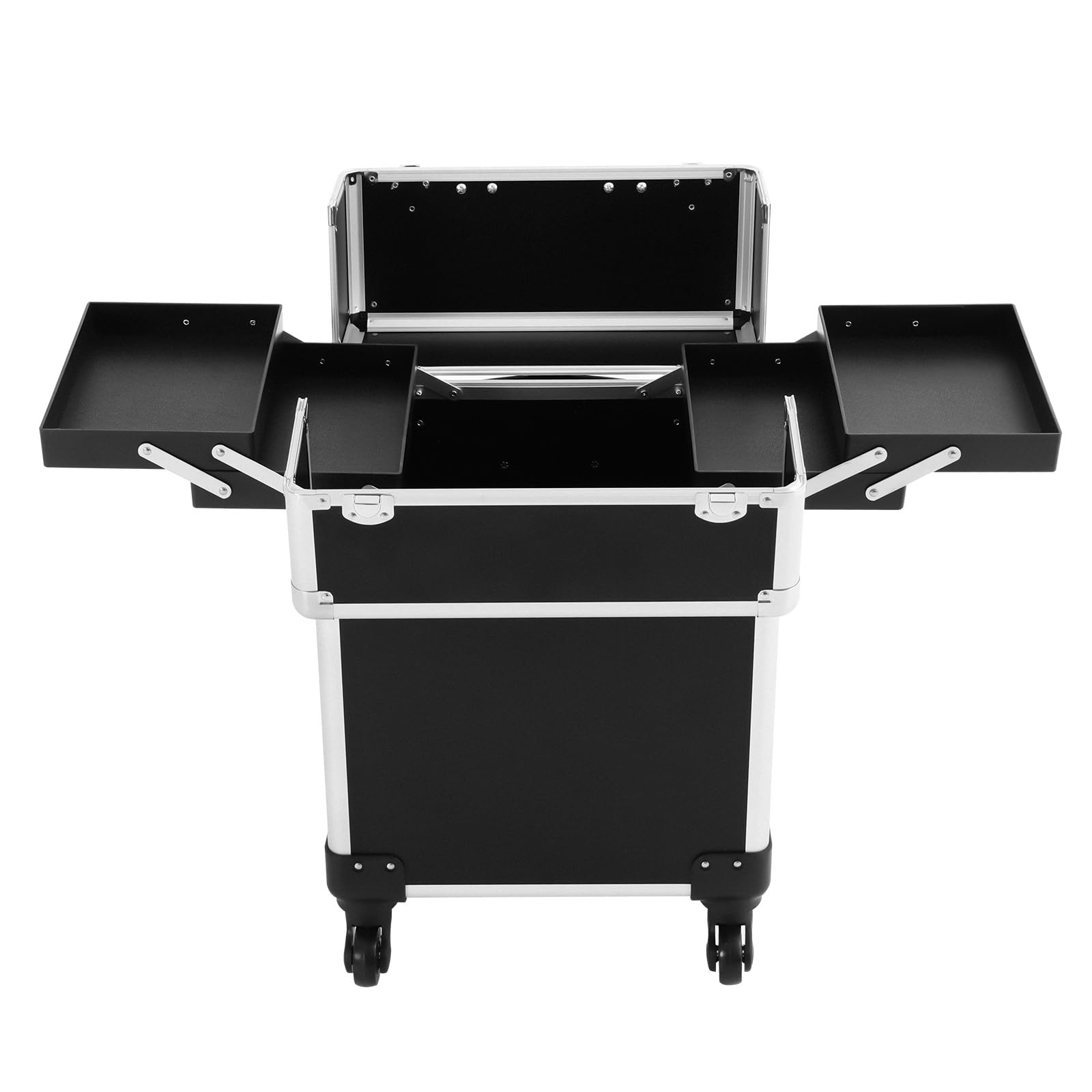 Kosmetikkoffer Trolley,Make Up Organizer Mit Schubladen,Kosmetikkoffer Trolley Professionell,Professional Mobiler Moderationskoffer,FüR Professionelle Visagisten,Friseure (Schwarz)