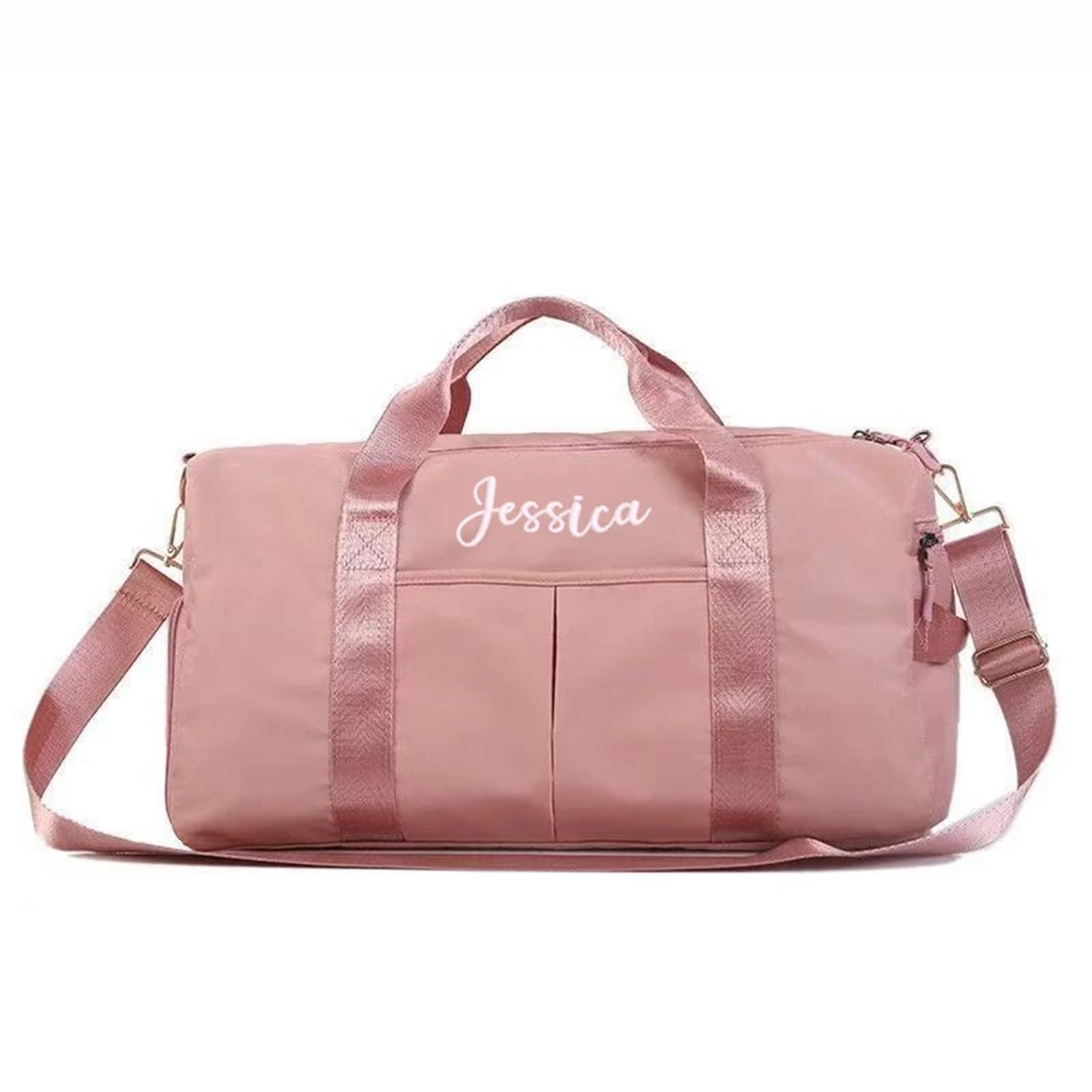 Personalized Duffel Bag Embroidered Sports Gym Bag Travel with Wet Dry Pockets & Shoe Compartment Gift For Groomsman,Bridesmaid, multicolor, Small：40x25x19cm