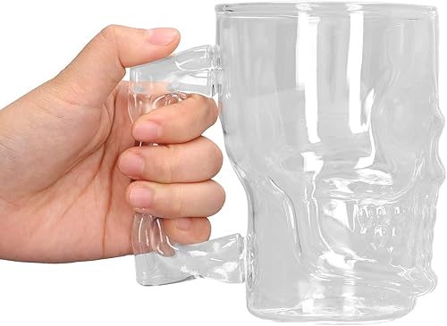 Miniatura 5 de Topyond Taza de cerveza de cristal de borosilicato de 16.9 fl oz con asas, jarra de cerveza duradera y elegante, vasos grandes de cerveza de whisky