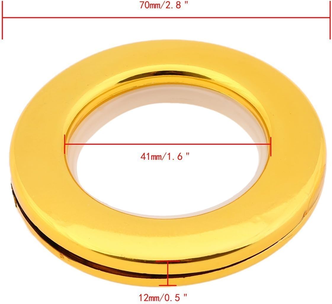 7788shop Plastic Curtain Rings Colour Gold Size 45mm./50 Piece