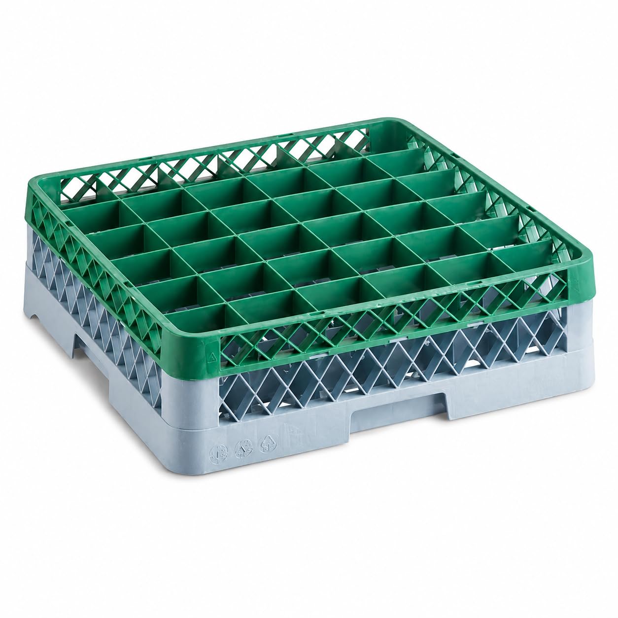 36-Compartment Glass Rack by Glownary – Plastic, Green - Gray, Model 274rk361