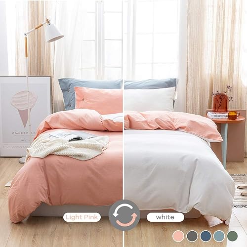 Miniatura 7 de MILDLY Juego de funda de edredón 100% algodón de fibra larga, tamaño King, juego de funda de edredón color morado, juego de ropa de cama ultra