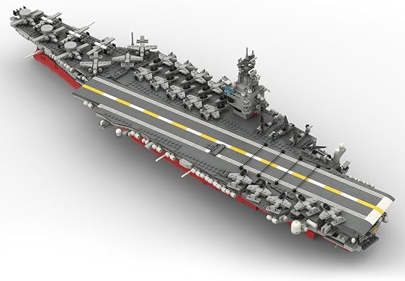 UCS USS Aircraft Carrier Building Blocks Set for Adults, 1/350 4941+ Pieces with Planes, Helicopters, Collectible Warship Model Kit for Display (4941PCS)