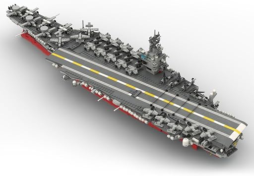 UCS USS Aircraft Carrier Building Blocks Set for Adults, 1/350 4941+ Pieces with Planes, Helicopters, Collectible Warship Model Kit for Display (4941PCS)