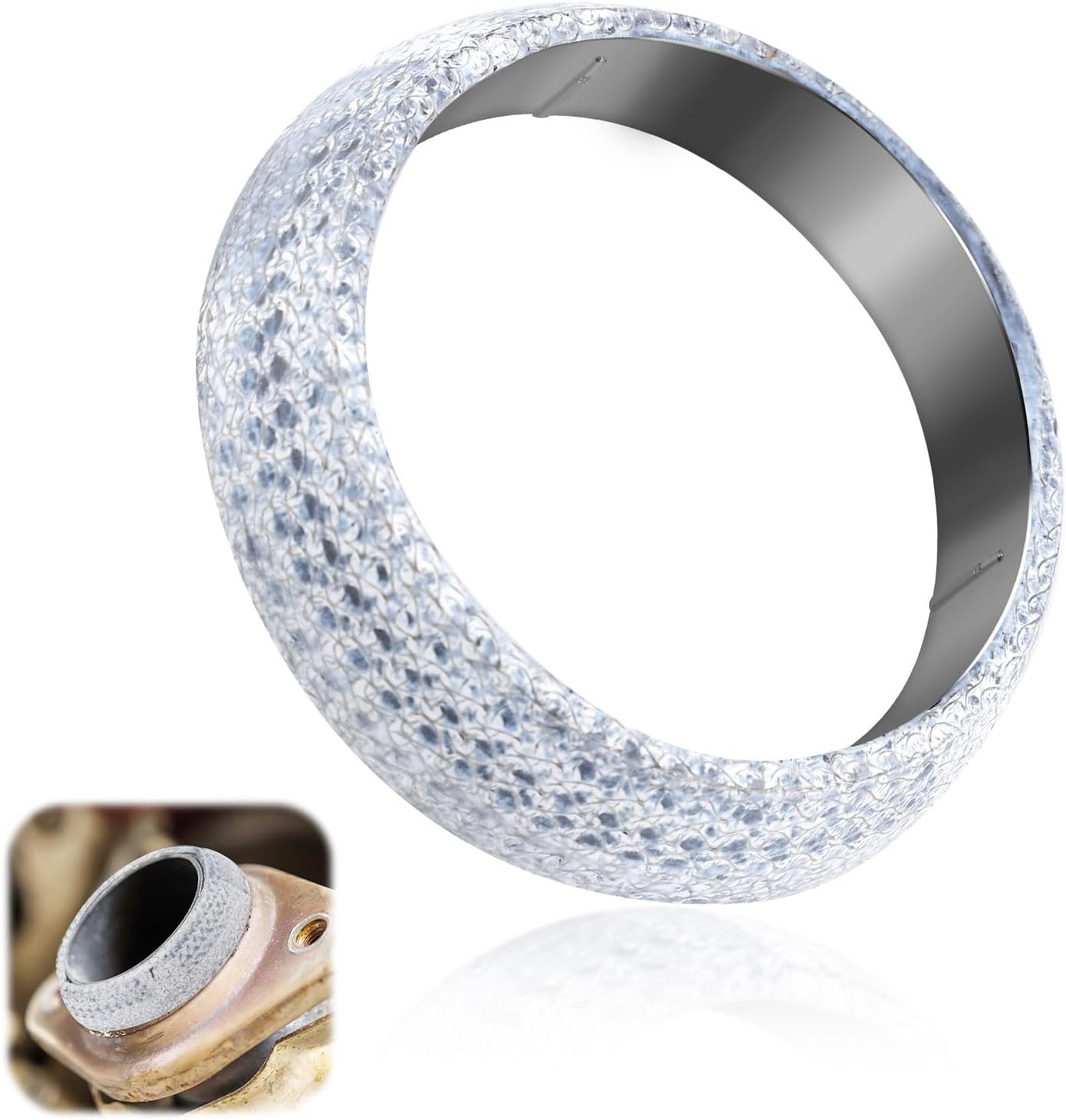 60mm Car Exhaust Gasket, Exhaust Manifold Gasket Exhaust Donut Gasket Exhaust Flange Gasket Exhaust Muffler Sealer, Preventing leaks and noise