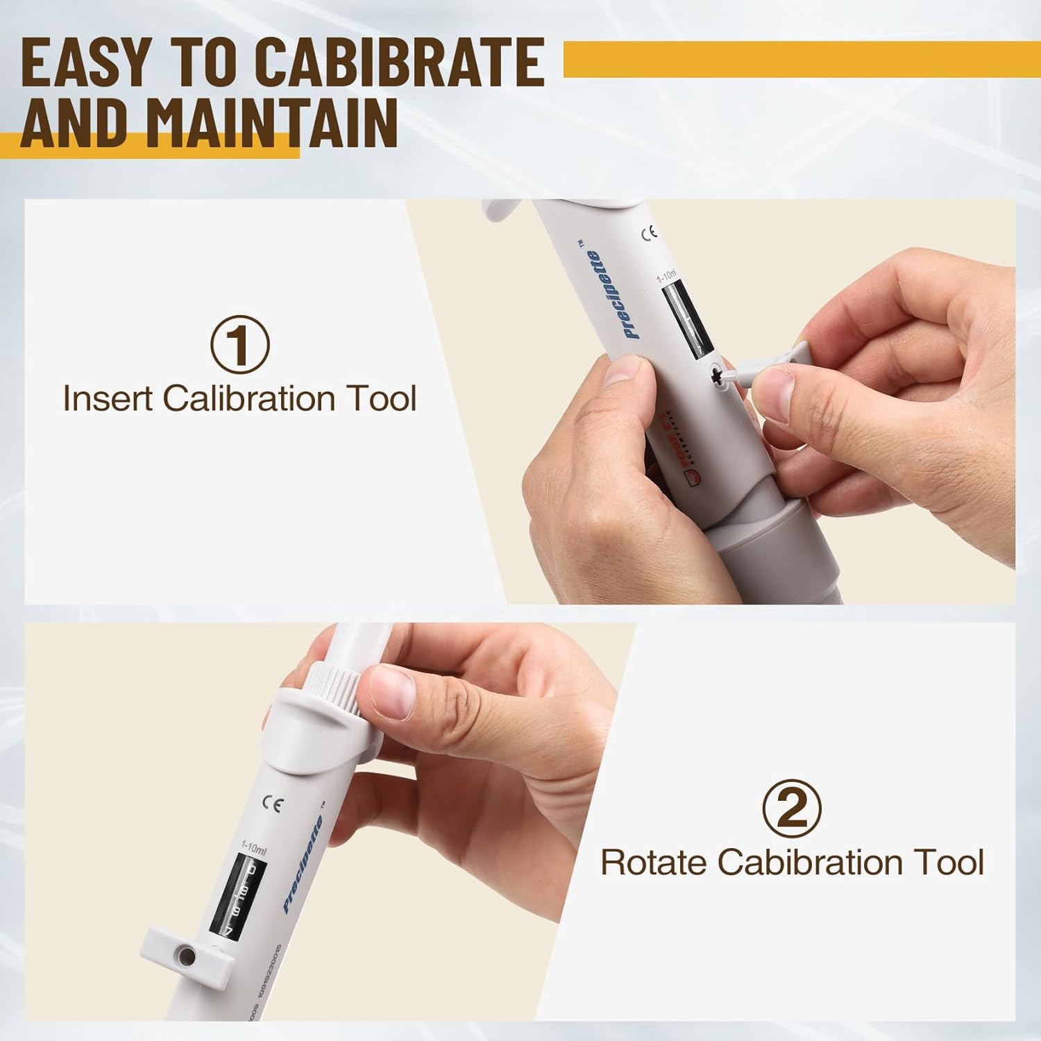 4E's USA Multi-Channel Adjustble Volume Pipette, 8-Channel Micropipettes, 30-300ul