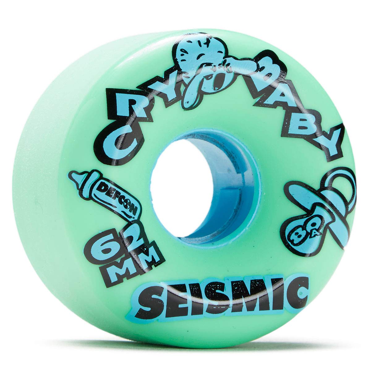 Seismic Crybaby Mint 80a Longboard Wheels - Mint - 62mm-1