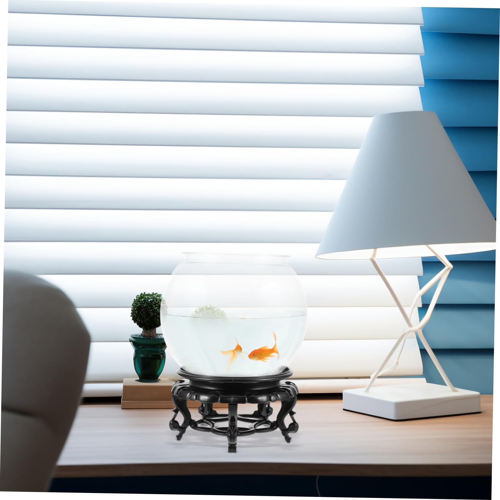 TOYANDONA Pecera De Plástico Transparente Pecera Redonda para Peces Pequeños Anticaída Hogar Decorativa Ligera Acuario De Plástico
