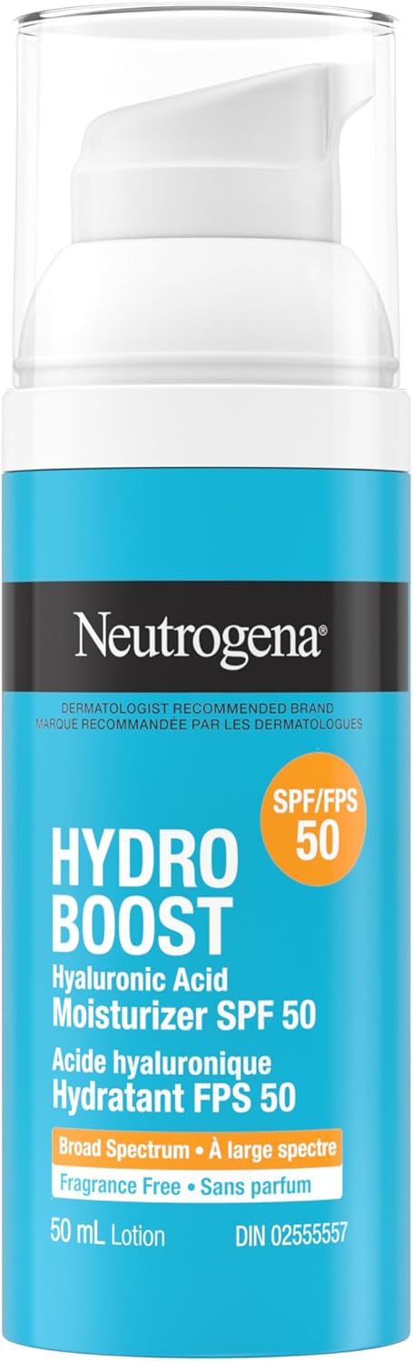 Neutrogena Hydro Boost Hyaluronic Acid Moisturizer SPF 50 with Broad Spectrum, Non-Greasy, Fragrance Free Daytime Facial Moisturizer to Hydrate Dry Skin, 50 mL - Image 2