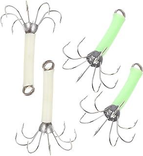 Didiseaon 8 Peças Gancho De Lula Brilho Isca De Pesca De Lula Isca De Afundamento Isca De Pesca Flash Ganchos De Isca De Pesca Luminosa Anzol De Pesca De Truta Isca De Pesca Isca De Natação