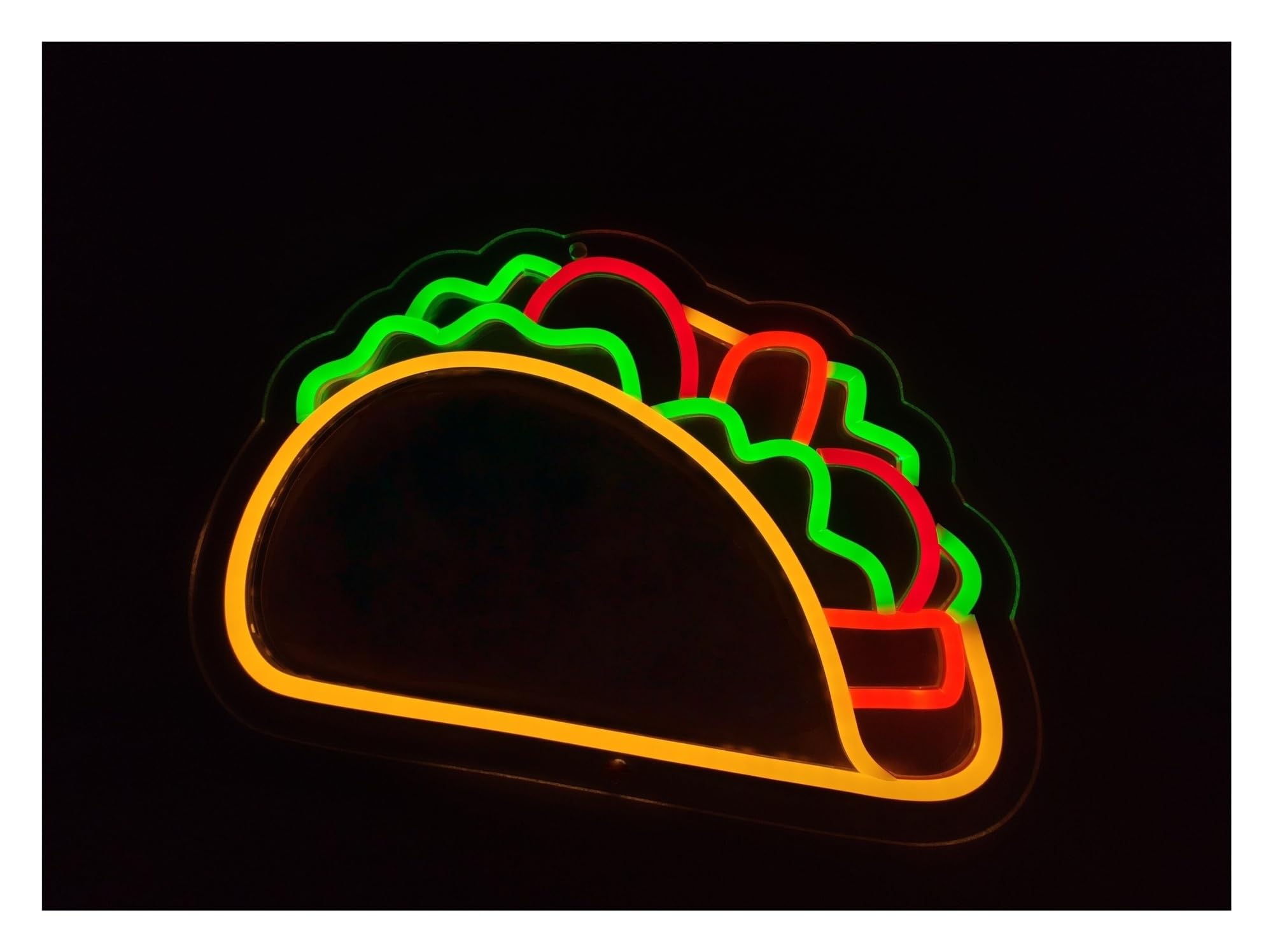 RONGCH Hanging Art Signs Taco Neon Sign Mexican Food Street Light for Gameroom Bedroom Bar Livingroom Birthday Party Wall Decoration 45cm