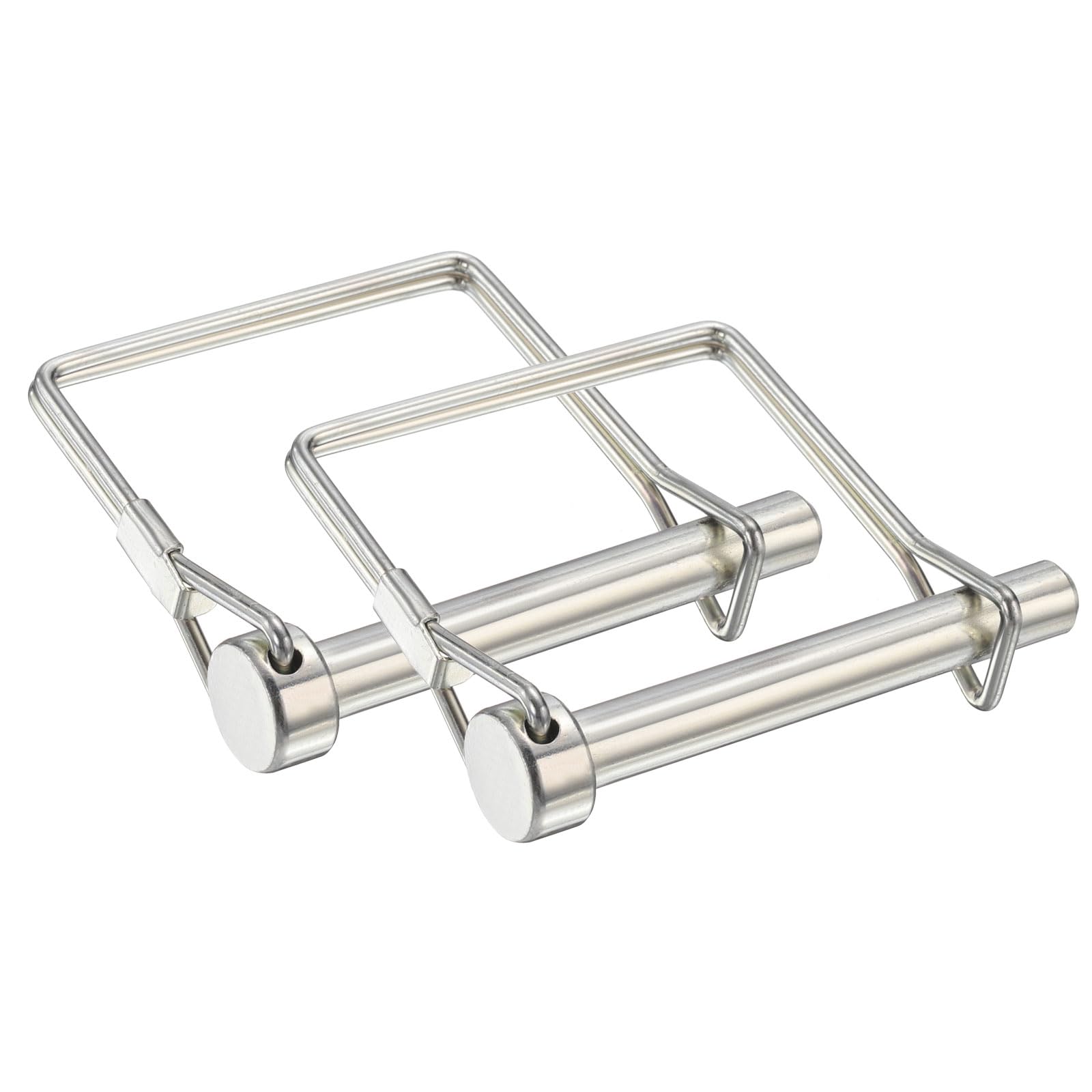 PATIKIL 2 Pcs Perno Di Aggancio Per Rimorchio 5/16" x 2.4" (8mm x 60mm) Fermo A Filo Di Sicurezza Perno Di Aggancio Arco Dell'Albero Clip Di Blocco A Molla Quadrato Per Rimorchi Agricoli