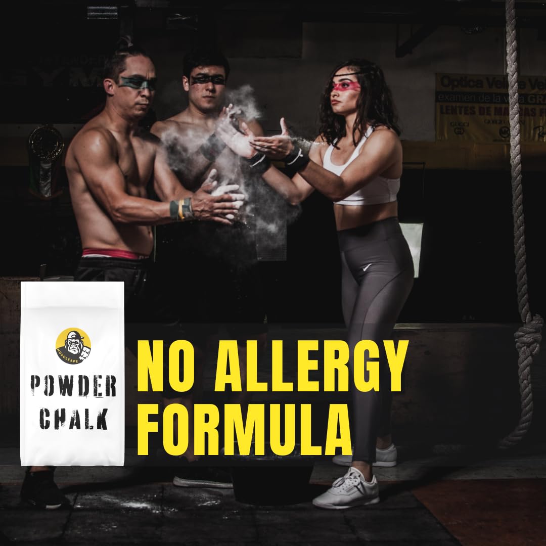 Muscleape Chalk Powder for Superior Grip. 500gm Premium Chalk for Weightlifting,Bodybuilding Powerlifting, Calisthenics and Other Sports. 3