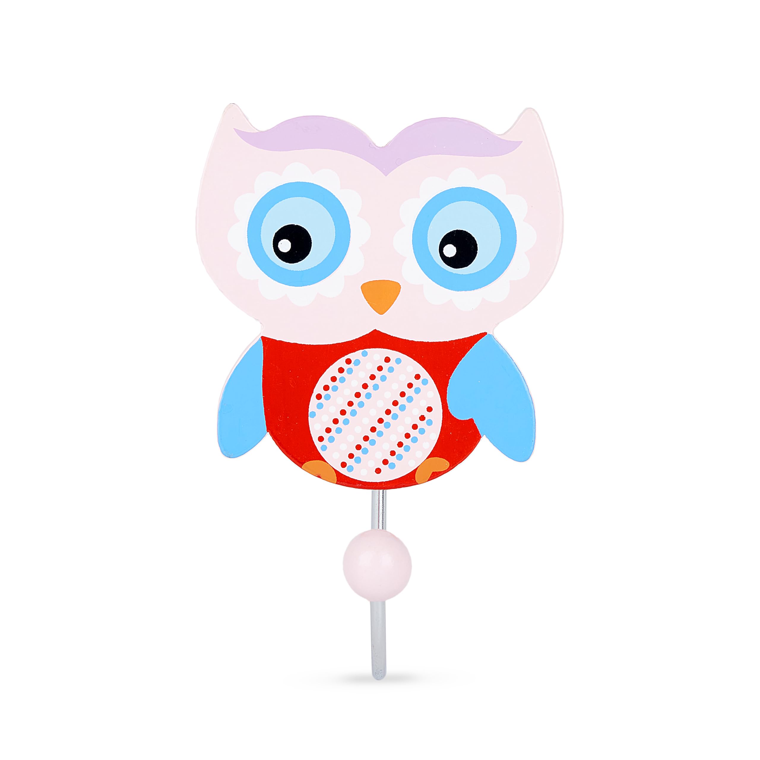 Mousehouse Gifts Multicolor - Charming Owl Wall Hook, Wooden Coat Peg For Children's Bedroom Decor (Owl)