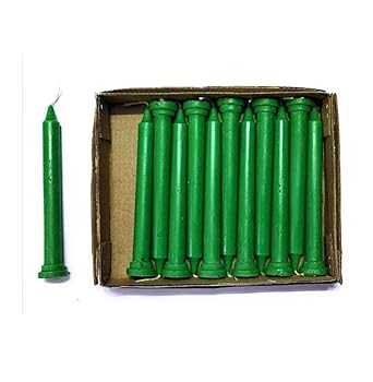 LTYNE Green Spell Candle Pack of 12, Unscented