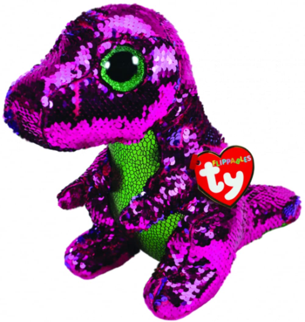 Ty Flippables STOMPY - różowy/zielony cekinowy dinozaur 23 cm