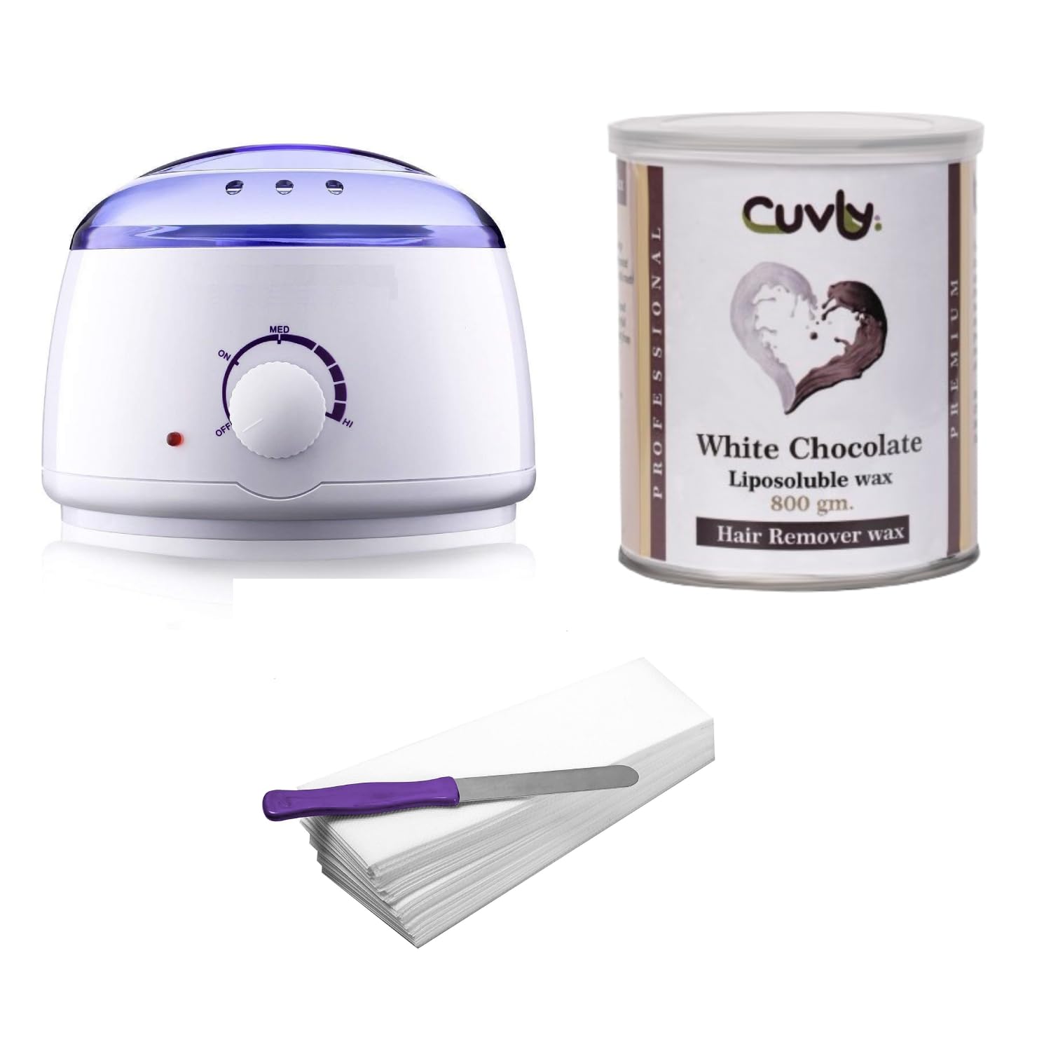 Wax Kit Wax Heater Machine Waxing Kit Combo Wax Machine Chocolate Cream Wax (550 gm) Aloe Vera (550 gm) Strips (70pcs) Spatula(Kinfe),Sponge) | Hair Removal Waxkit (Liposoluble Wax) for Women-image-13