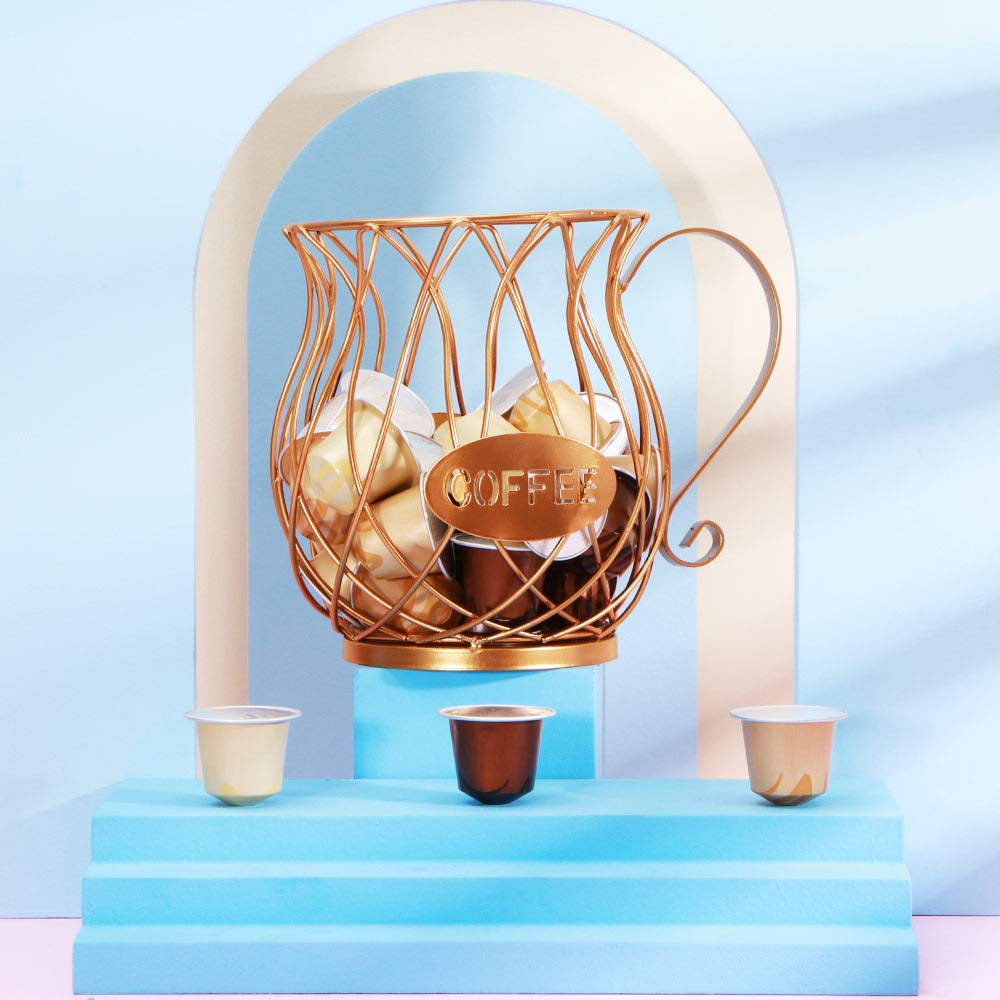 Cesto per capsule da caffè, Organizzatore di cialde da caffè, porta capsule di caffè design originale nero, accessori da caffè perfetti grande capacità