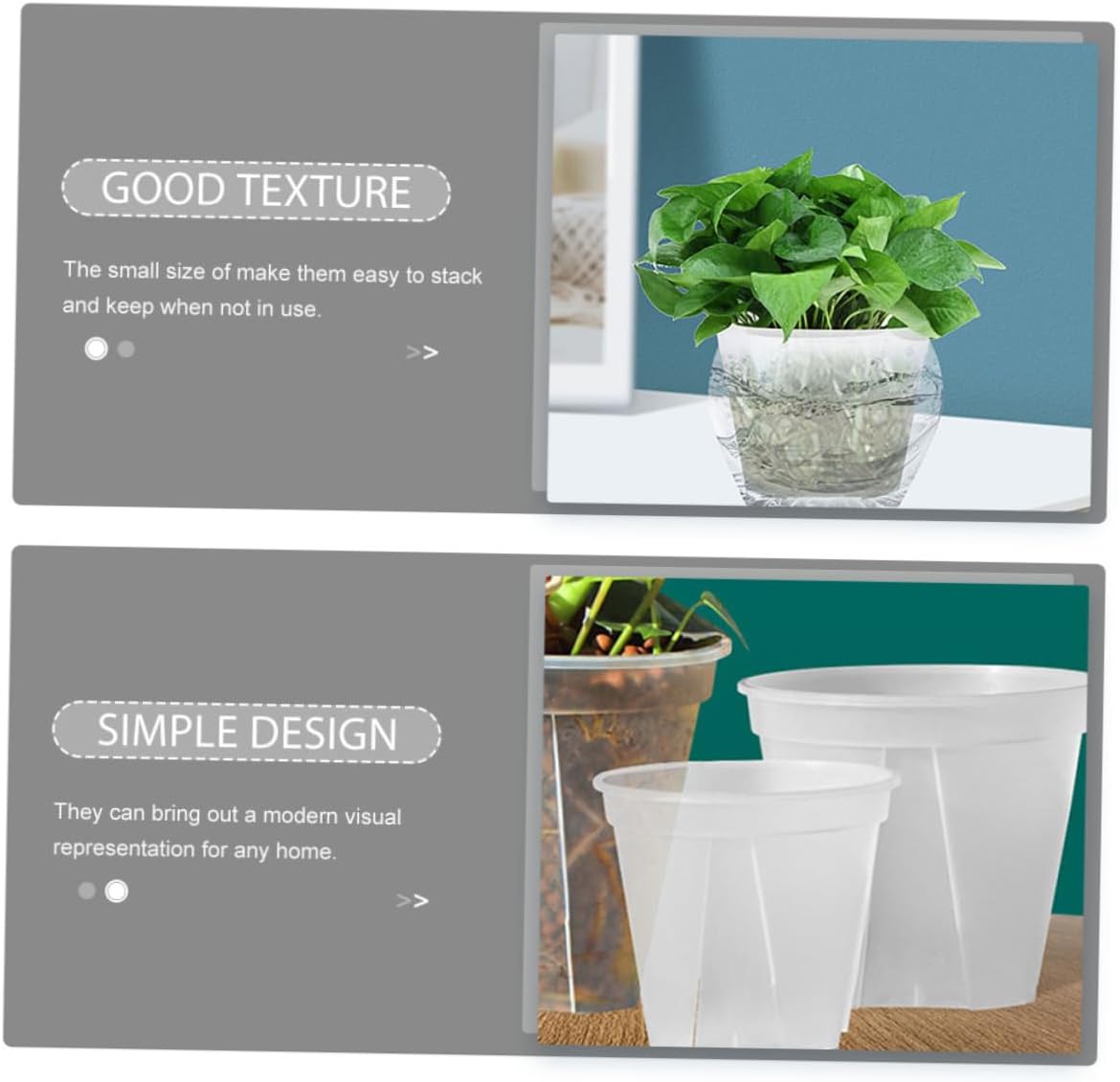 4pcs Clear Plastic Gardening Pots Multi Functional Nursery Planter for Flower Transplanting Home Gardening Balcony Use Durable Material with Drainage for Succulents Plants