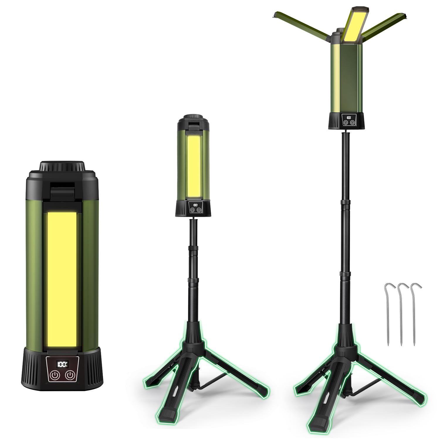 Aufladbares LED-Baustrahler mit Ständer – 2000 Lumen, 6000mAh Akku, 7 Lichtmodi – Magnetische Arbeitslampe für Outdoor, Auto-Reparatur, Camping – Kabellos, USB-C[Energieklasse F]