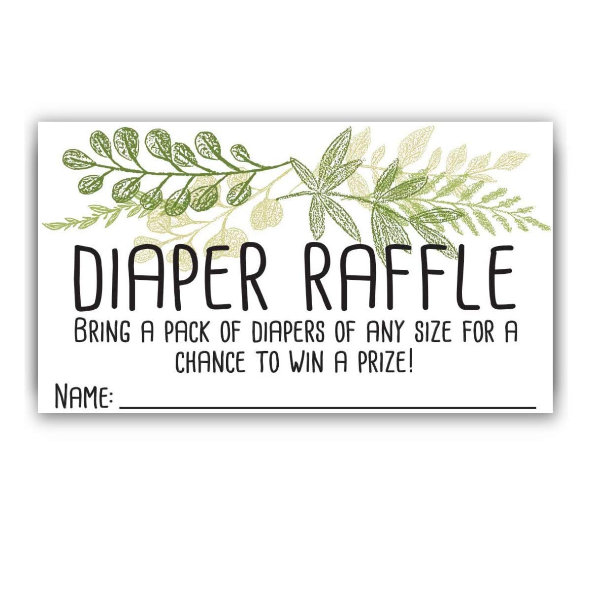 Lone Star ArtDiaper Raffle Cards - Botanical - Set of 50 Double-Sided Raffle Cards - Blank Baby Shower Stationery - Fun and Colorful Baby Shower Supplies for Under $15!