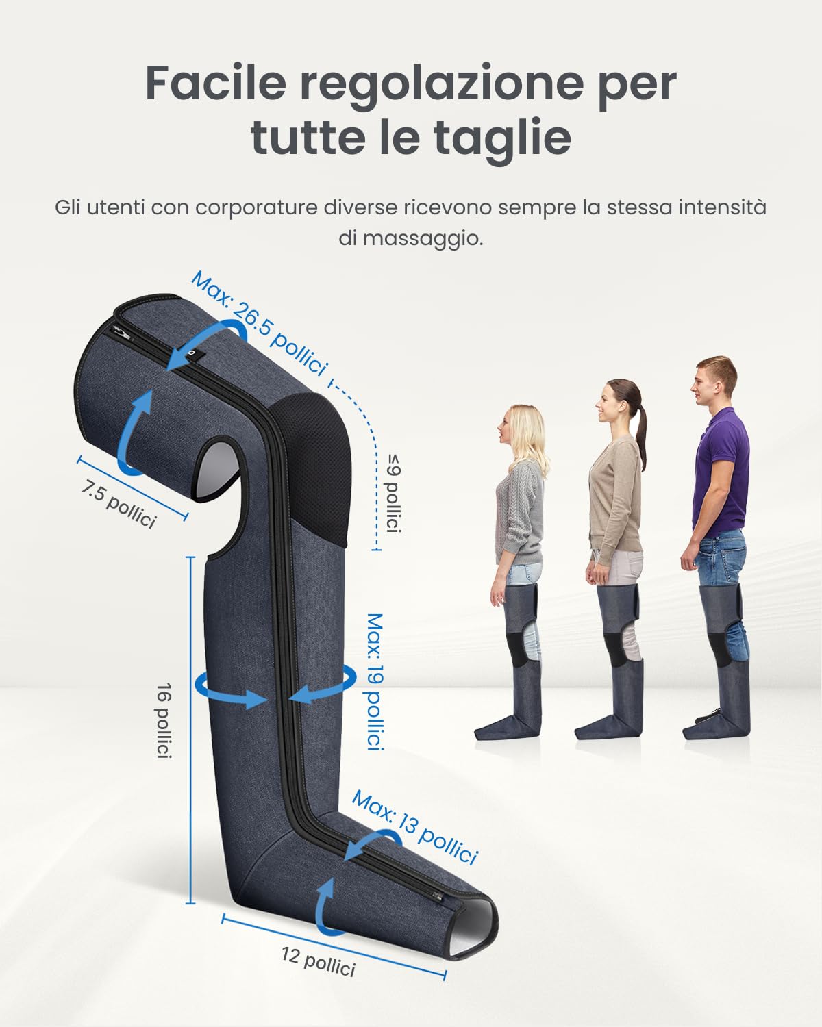 RENPHO Massaggiatore Gambe a Compressione d’Aria, Regalo Festa Della Mamma, per Massaggiare e Rilassare Polpacci e Cosce, 6 Modalità & 5 Intensità, Massaggio Gambe a Copertura Totale 360°