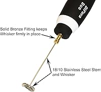 Vista 2 de Espumador de leche y máquina de frappé Premium Class DiFora Duo, velocidad variable única, 30 W, 120 V. Motor súper confiable, hecho para colocarse