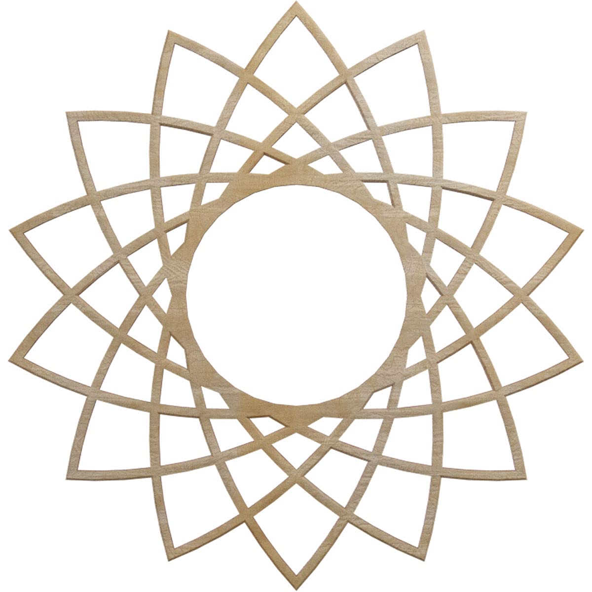 Ekena Millwork 20"OD x 7 3/4"ID x 1/4"T Eleanor Wood Fretwork Pierced Ceiling Medallion, Hickory
