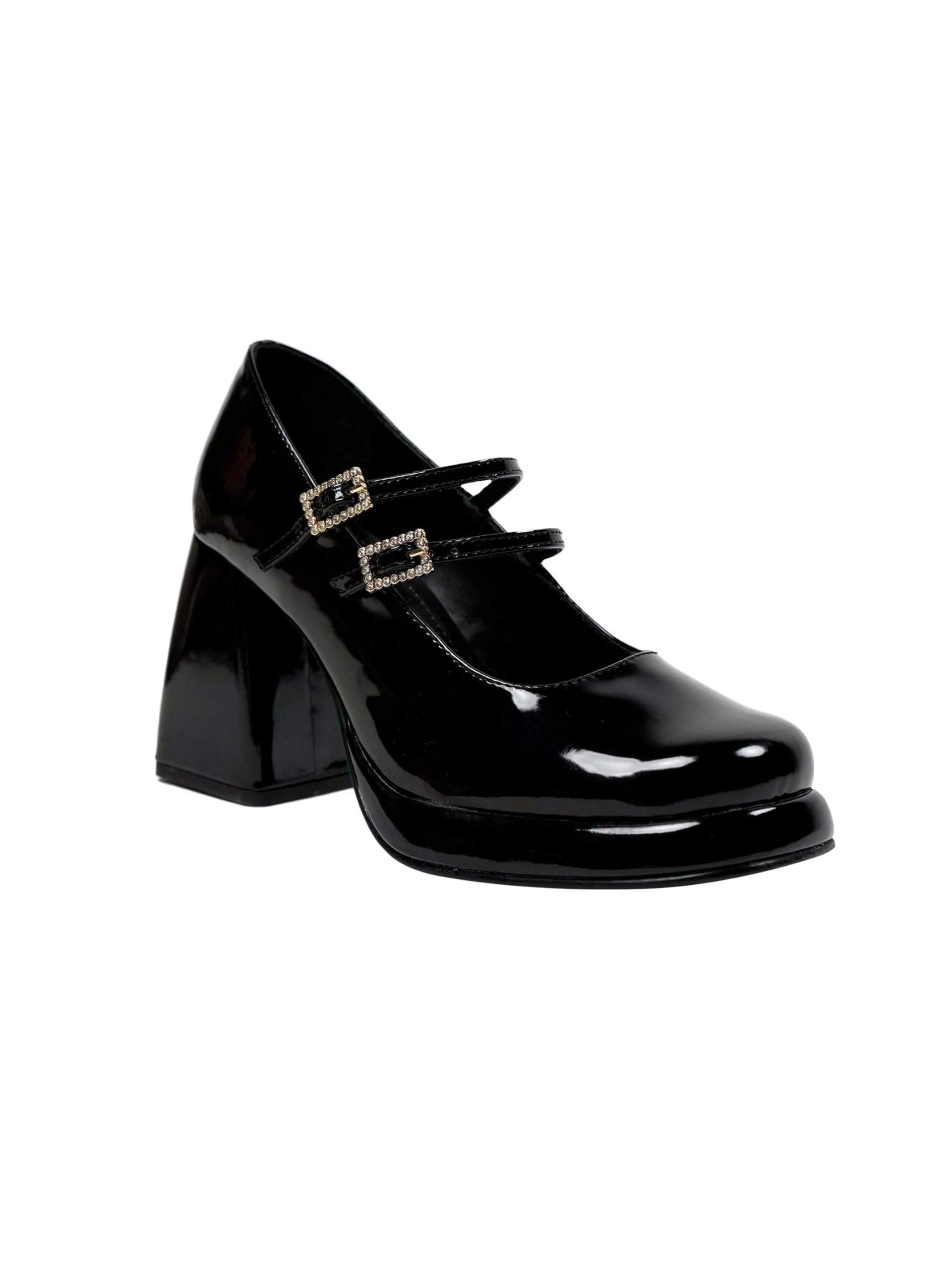Theater Women Chunky Platform Block Heels | Closed Toe Mary Jane Comfortable Casual and Formal Shoes Black (B0CJY6F1P6) Amazon Price History, Amazon Price Tracker