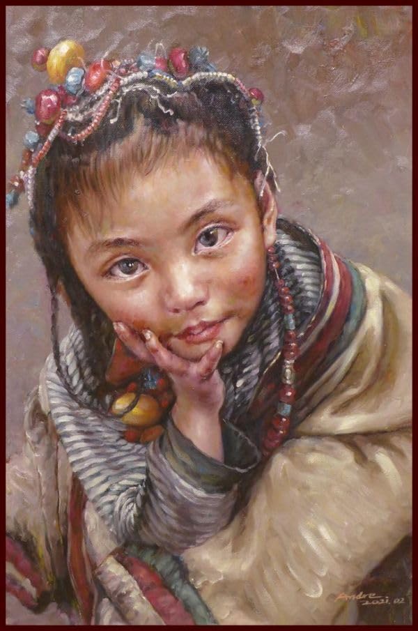 子供たちの笑顔 油彩画 2009年 Amazon.co.jp: 油彩画 無垢な笑顔 「チベットの少女」 : おもちゃ