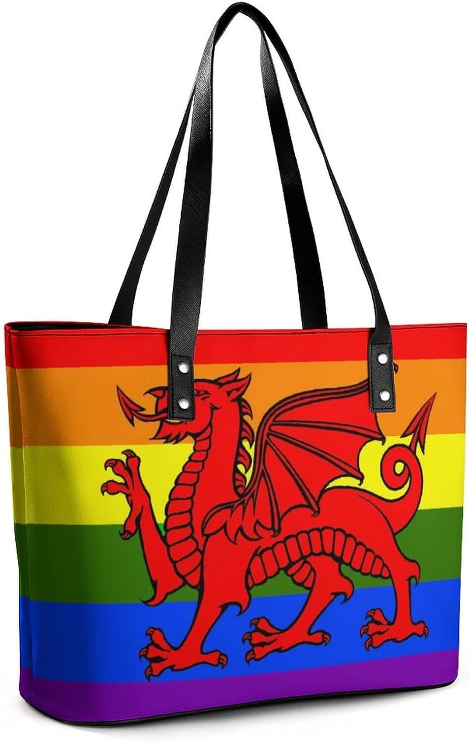 Wales Flag Rainbow Women's Satchel Handbags Tote Shoulder Bag Purses for Travel Shopping Work