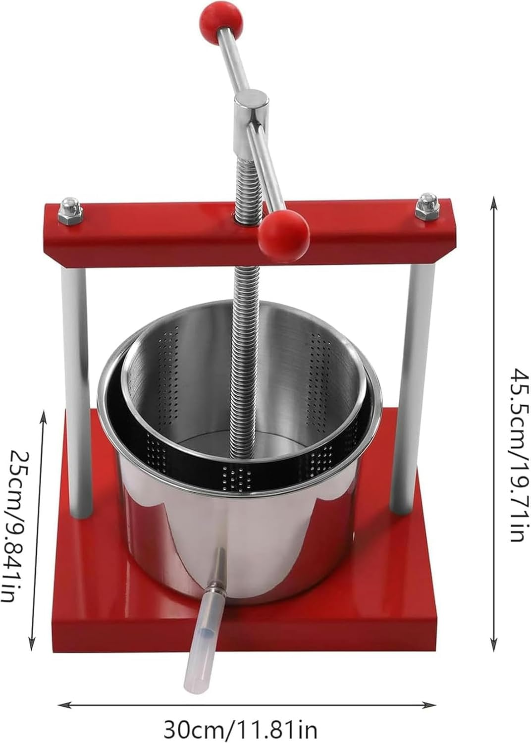 12 -Liter Fruit Wine Press, Grape Crusher, Hydraulic Cat Juice, Stainless Steel Fruits Press 304, Wine Cider, Vegetables, Fruit Crusher ~/