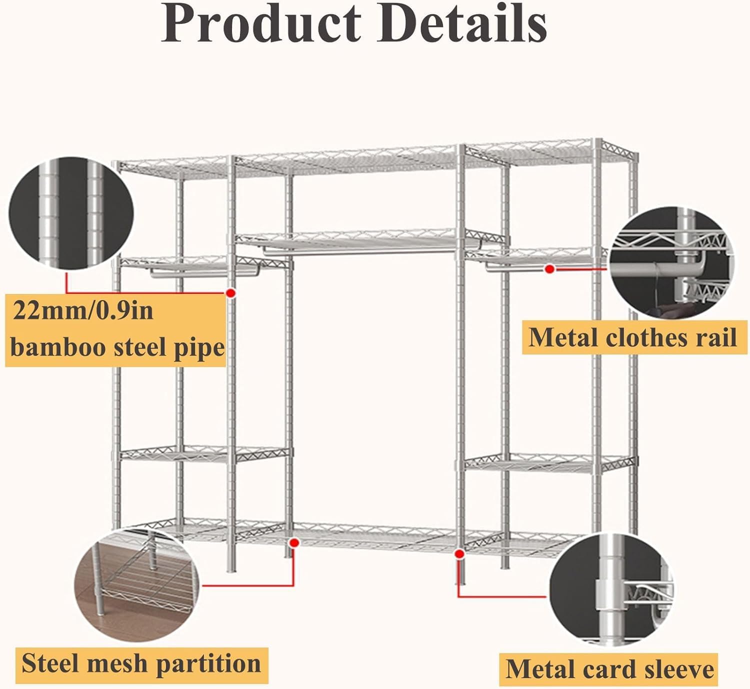Portable Closet Large Closetsteel Portable Closet Oxford Fabric Wardrobe Closet 160cm/ 180cm Wardrobe for Bedroom Saves Space Clothes Closet Spacious