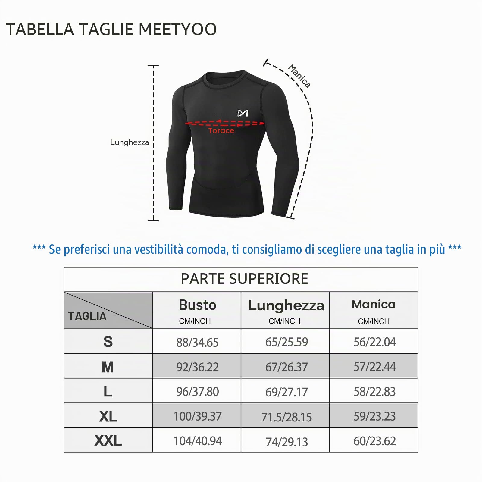 MEETYOO Maglietta Compressione Uomo, Maglie Maniche Lunghe/Corta T Shirt Sportiva per Corsa Ciclismo Fitness