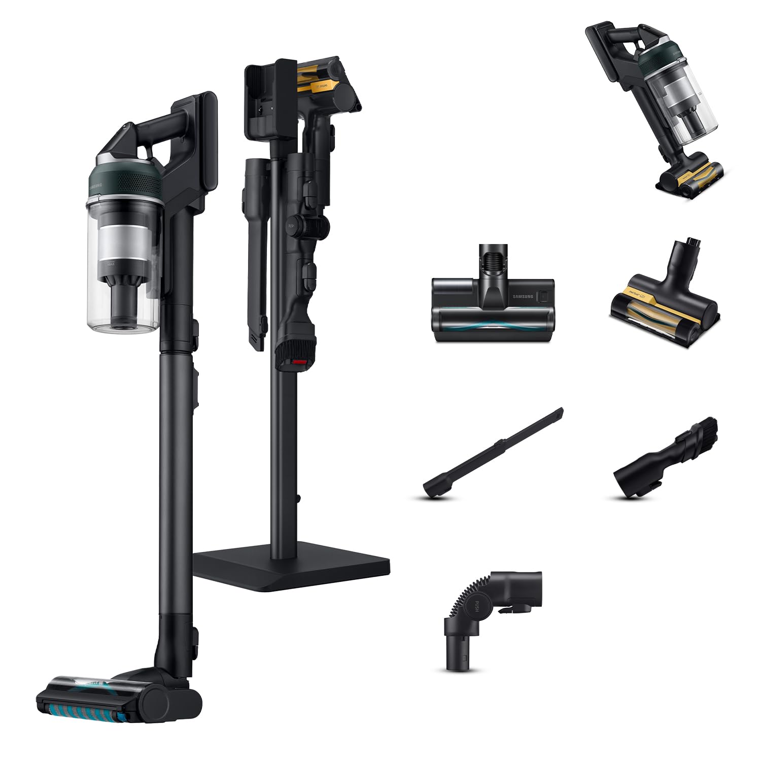 Samsung Scopa Elettrica Ricaricabile VS70H28GLT/WA Jet 95S Pet, Aspirapolvere Senza Filo, Forza Aspirante 280W, Potenza Massima 770W, Motore Hexajet, Filtro HEPA, Autonomia Fino a 60 Min, Teal Green