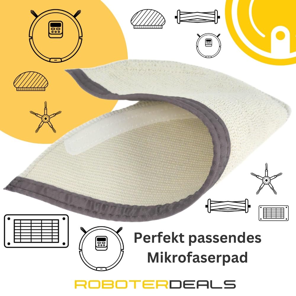 Roboter Deals - Zubehör Set, Ersatzteile Kit für Roborock Q8 MAX, MAX Plus Staubsaugroboter (2X Seitenbürste, 2X Hauptbürste, 2X Filter, 2X Pad). 100% geprüfte Passgenauigkeit und Beste Qualität.