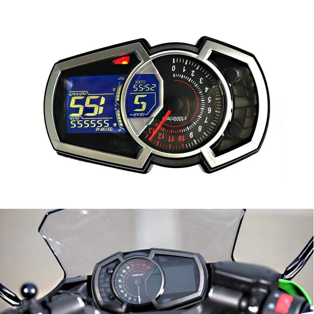 Per Per Ninja 650 Moto LED Tachimetro Contachilometri Contagiri Indicatore Livello Olio Indicatori Digitali Cruscotto HRQCTIM