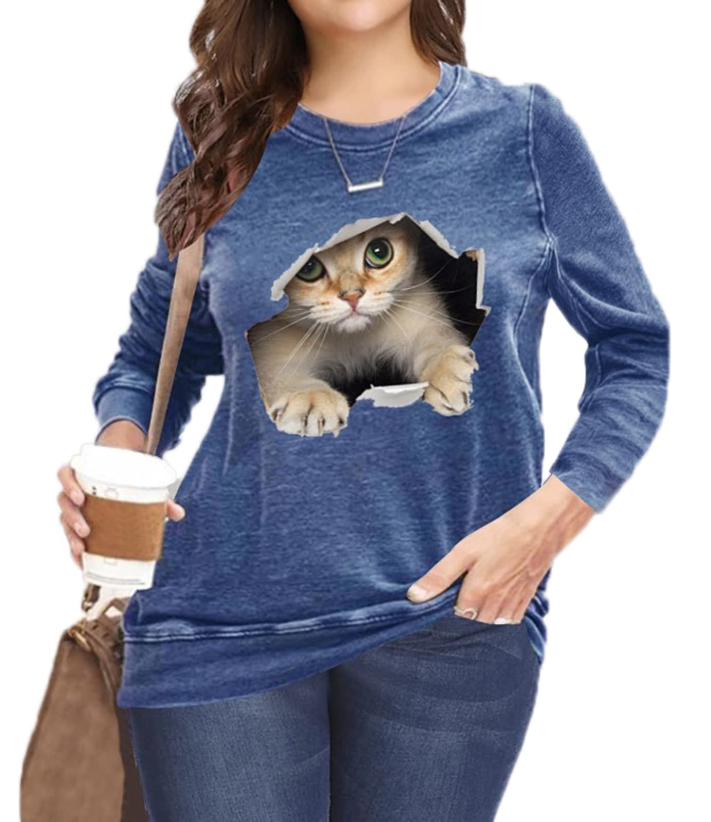 Part Two Shirt met lange mouwen en dierenprint, model 'Ville' in zwart