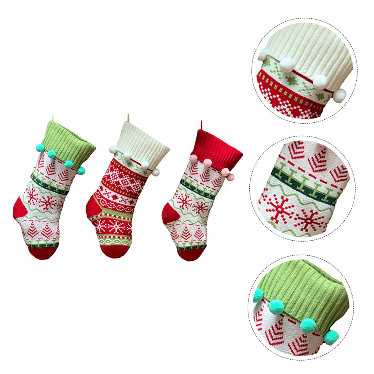 3stücke Weihnachtsstrümpfe Als Hängetasche Für Süßigkeiten Weihnachtsgeschenktüten Mit Weihnachtsmannsocke Weihnachtsgeschenksocke Zum Aufhängen An Baum Kamin Tür Wand Fenster Für