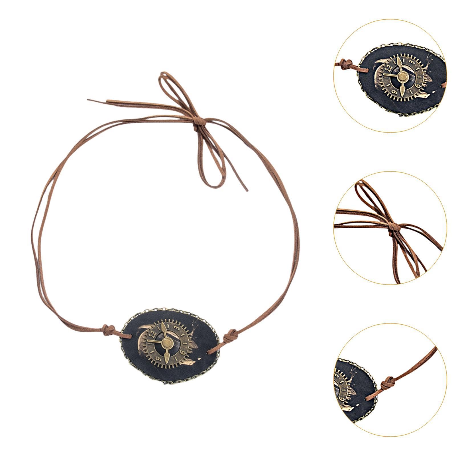 Qianly Halloween Pirate Eye Patch Eye Mask for Stage Performance Holidays, Clock