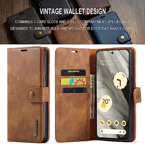 Étui en cuir véritable pour Google Pixel 8, coque amovible chic - 4