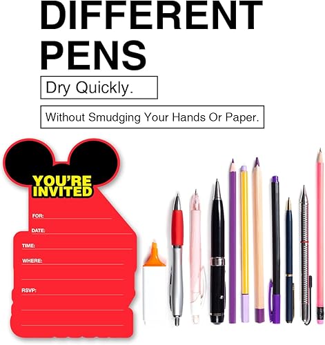 Miniatura 4 de brayqu Mouse Boy - Invitaciones para fiesta de cumpleaños número 4, ratón con purpurina negra y roja, invitaciones en forma de cumpleaños para niños