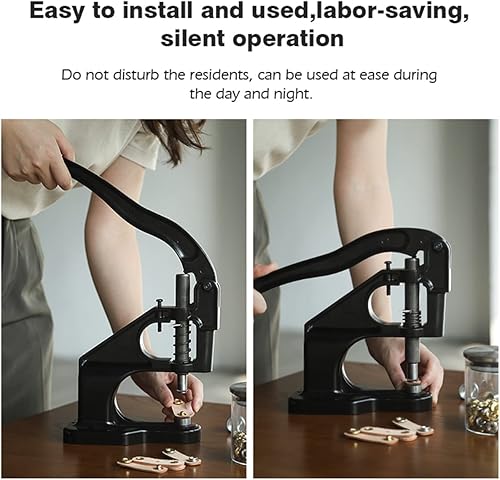 Miniatura 6 de WUTA Herramienta de instalación de botón manual, estampado de silencio, molde de sujetadores a presión de 0.492 in, máquina de prensado de mano,