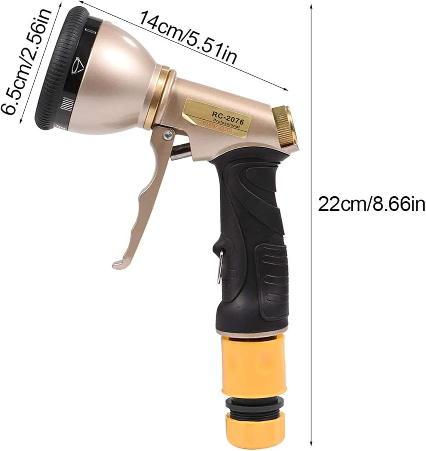 Garden Hose Nozzle Spray 8 Adjustable Patterns Water Jet Hose Sprayer Hand Gun Grip Trigger for Cleaning/Watering Lawn Garden/Pets Shower