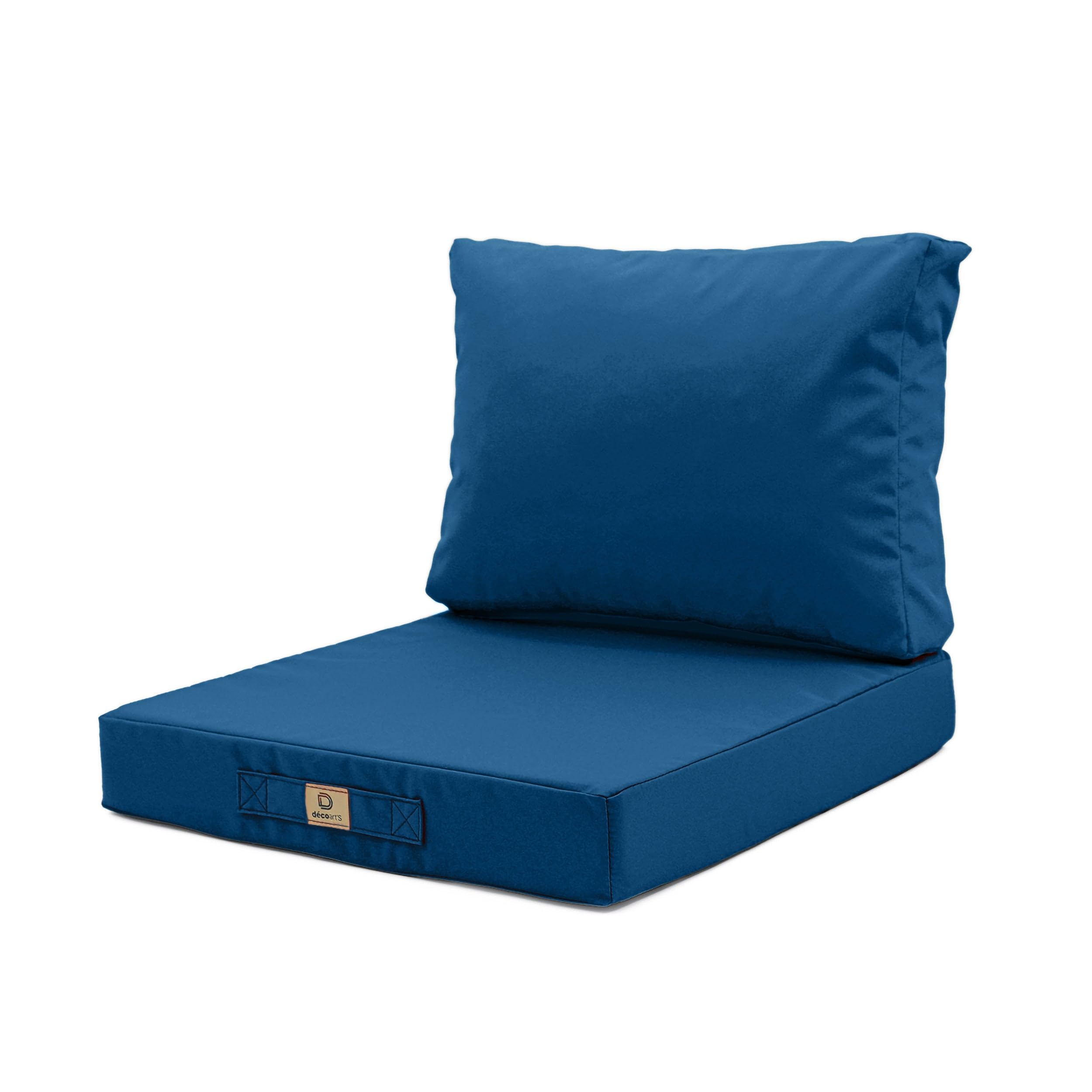 Cojines para salón de jardín desmontables – Cojines exteriores – 50 x 60 cm – Cojín de repuesto para sillón, banco y silla de exterior – Impermeable y cómodo – Azul petróleo